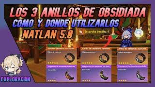 Consigue 3 ESCARCHAS BENDITAS Con Los 3 ANILLOS DE OBSIDIANA 5.0 Natlan Genshin Impact Español