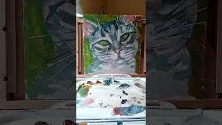 Unlock the Secrets: Watch the Speed Process of Tabby Cat Oil Painting