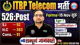 ITBP Telecommunication New Vacancy 2024 | ITBP SI, HC, Constable Qualification, Age, Exam, Physical