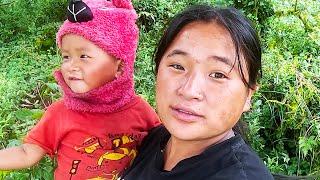 Jonson & Mom Jina working in the Jungle II Life in Pastoral Nepal@Sanjipjina