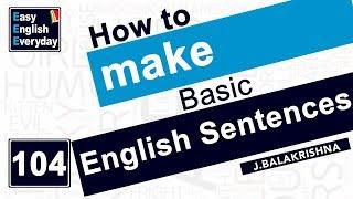 How to make basic English sentences| how to learn sentences in English| Easy English Everyday