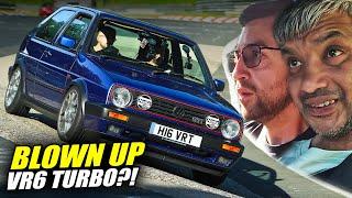 BIG SHOCK in VR6 Turbo VW Golf 2! // Nürburgring