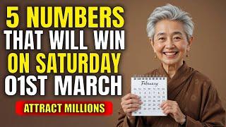 5 NUMBERS TO WIN BIG LOTTERY JACKPOT on SATURDAY 01ST MARCH 2025!