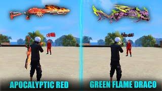 APOCALYPTIC RED M1014 VS GREEN FLAME DRACO M1014 DAMAGE ABILITY TEST | BEST M1014 SKIN - FREE FIRE