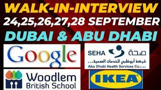 UAE JOBS FOR FRESHER | Walk in interview in Dubai and Abu Dhabi on 24-28th and Other UAE Vacancies