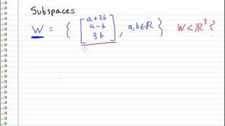 Linear Algebra - 13 - Checking a subspace EXAMPLE