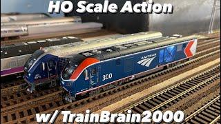 Running HO Scale Trains w/ TrainBrain2000 On His IMPRESSIVE Layout (Amtrak, P&W, CSX + More!)