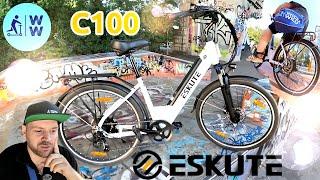 Eskute C100  Günstig & Zugelassen  Einsteiger eBike, Pedelec 36V, 10,4Ah, 25km/h, 250 Watt, 2024