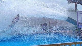 World's Shortest Water Slide but Super Extreme! - Water Cannon at Bangi Wonderland, Malaysia