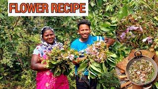 FLOWER RECIPE | Most Rural Wild Flowers Cooking,India Rural Vilage Family