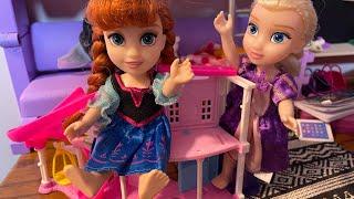 Ellie & Annie Play With Their Toy Barbie Dream House!