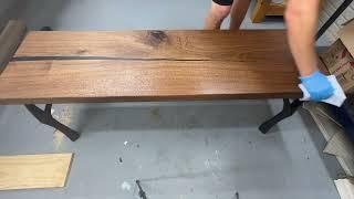 Applying Blacktail Studios N3 Nano on a Walnut and Epoxy Bench