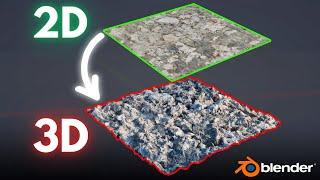 Turn a 2D Plane into a 3D Rocky Terrain in Blender in 1 Minute!