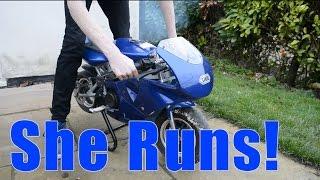 Starting The Mini Moto & Cleaning The Motorcycle