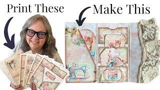 PAPER CRAFTING make this easy folio with ephemera perfect for junk journal beginners #papercraft