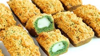 Chewy mugwort glutinous rice cake Financier(+savory injeolmi crumble) super easy glutinous rice cake