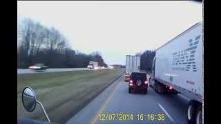 Indiana Jeep deliberately cutting off semi truck