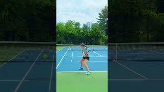 SLOWMO Backhand down-the-line #tennis #tennisplayer #shorts #tennisbackhand #juniortennis