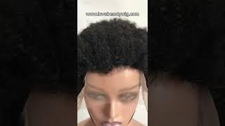 lovebeautywig | 10inch Afro Curly 13×4 Transparent Lace Wig Human Hair #wigsforblackwomen