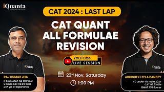 Final CAT 2024 Quants All Formula Revision Marathon | The Last LAP to CAT 2024 Session - 5