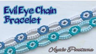 !Quick & fun! #howtomake an Evil Eye Chain Bracelet #evileye #stepbysteptutorial #threadbracelet