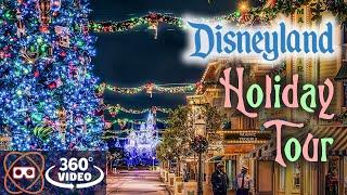 [5K 360] Disney Holiday Decorations Walking Tour - Disneyland 360° POV