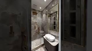 Красивая современная ванная с роскошным керамогранитом. Люкс Дизайн.