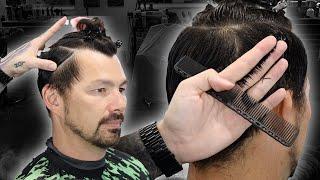 ️  Scissor Work and Sectioning a Pompadour Low Taper Men's Haircut Tutorial