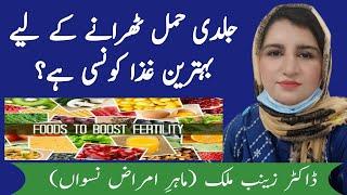 Top 10 foods to boost fertility /diet that help to concieve early/urdu/hindi @doctorzainabmalik