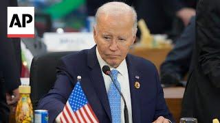 Biden urges G20 leaders to support Ukraine's sovereignty, increase pressure on Hamas