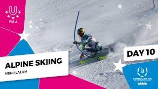 Highlights day 10 I Alpine skiing Slalom Men| Winter Universiade 2019