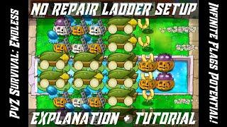 Survival: Endless 10 Cobs Cycle No Repair Ladder Setup FULL Explanation & Tutorial! | PvZ