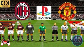 Winning Eleven 2002 Gameplay - Milan vs Man United - Duckstation PS1 on PC  Full Game [4K60]