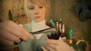 Relaxing Haircut Role Play  ASMR Shampoo / Hair Steaming / Scissors / Brushing