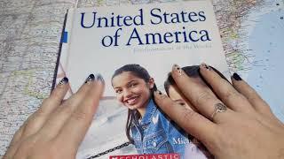 ASMR ~ United States History and Geography ~ Soft Spoken Map Pointing Page Turning