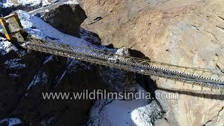 Flying over Asia's highest bridge, Chicham bridge in Himachal Pradesh