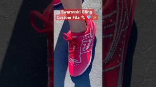 Swarovski Bling Custom Fila #swarovski #bedazzled #custom #bling  #sneakerhead #rhinestones #fyp