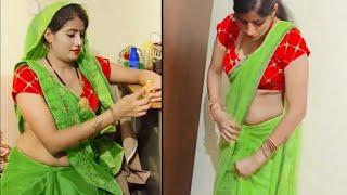 Village Housewife Low Waist Saree Draping Style perfectly | How To Drape Saree