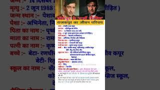 Raj Kapoor Biography In Hindi | राजकपूर जीवन परिचय #shorts #biography #bollywood #yt #youtubeshorts