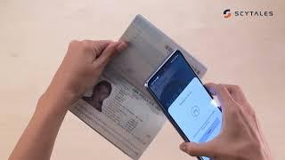 The 3 steps of the Scytáles mValidator app to securely verify a passport