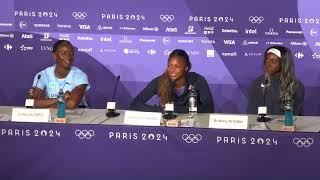 GABBY THOMAS WINS 200M GOLD, JULIEN ALFRED SILVER, BRITTANY BROWN BRONZE | PRESS CONFERENCE