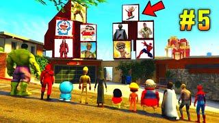 Franklin and Shinchan Opening Gift Boxes with granny hulk spiderman ben10 In gta5