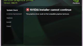 how to fix NVIDIA installer cannot continue