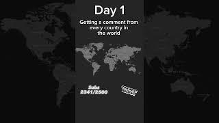Day 1 of getting a comment from every country in the world