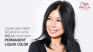 HOW TO COLOR GRAY ROOT REGROWTH WITH WELLA COLORCHARM PERMANENT LIQUID COLOR FT. MAMA IN HEELS