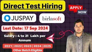 Direct Test Hiring | Exam 16 SEP | Salary 21 LPA | Off Campus drive 2025, 2024, 2023, 2022, 2021