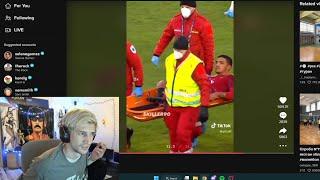 xQc dies laughing at Haaland getting fouled and the other player gets injured