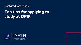 Top tips for applying to study at DPIR (postgraduate study)