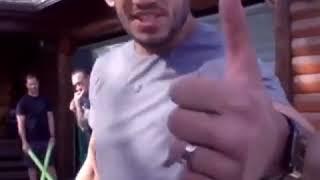 Tony Ferguson weigh-in for UFC 249 (155.0)lbs. kicks a pole nd elbowing metal 