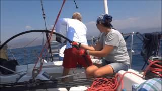 Catching a tuna while sailing in Gocek-Turkey